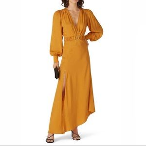 ronny kobo yellow estelle dress silk maxi size L C1